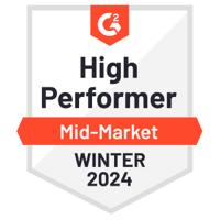 G2 - Mid-Market High Performer - Winter 2024