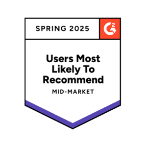 G2 - Spring 2025 - Users Most Likely to Recommend - Mid-Market