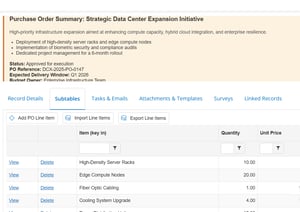 PO Management Screenshot